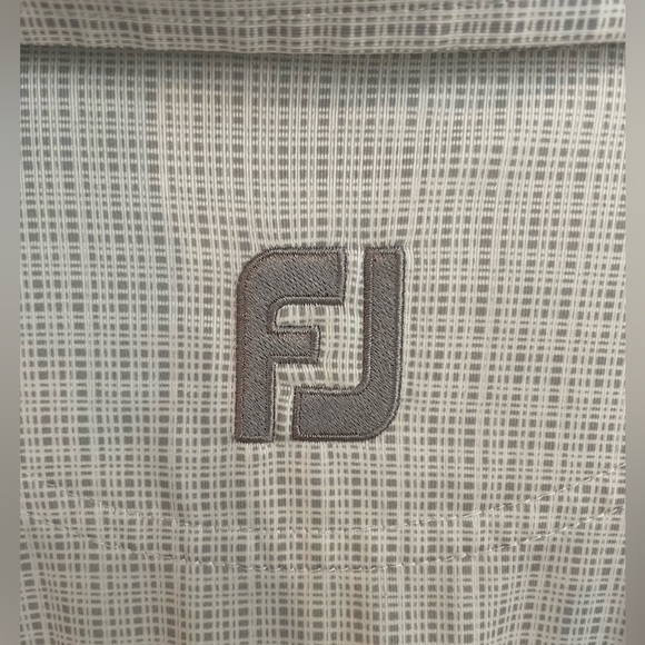 Footjoy Golf Polo Men’s XXL Bellport Country Club Gray/‎ White Plaid - Picture 3 of 5